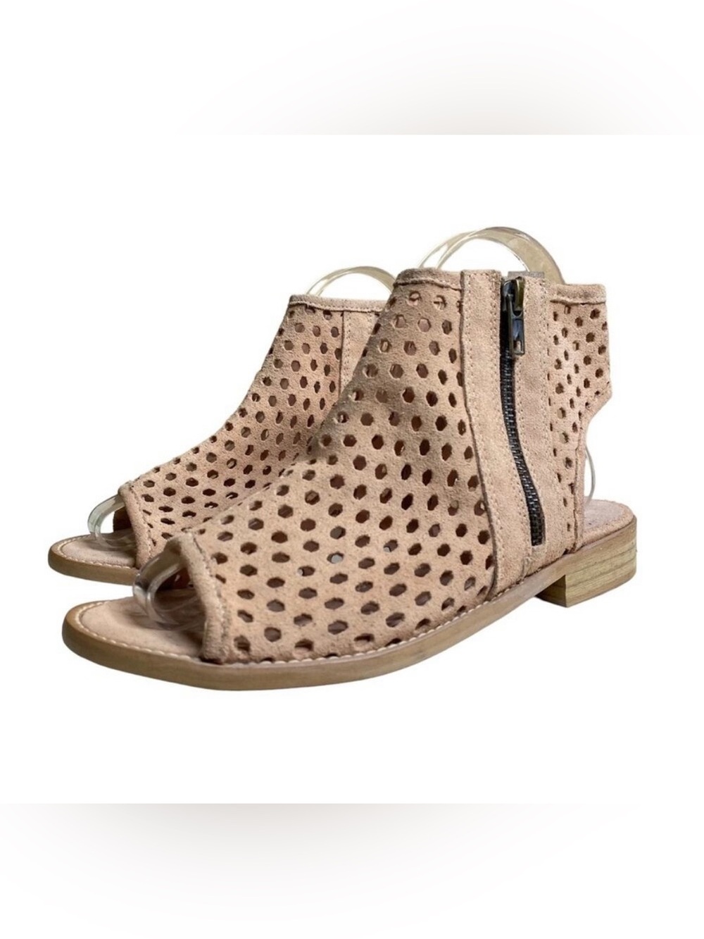 Anthropologie Musse & Cloud Perforated Boho Bootie Sandals Size 37